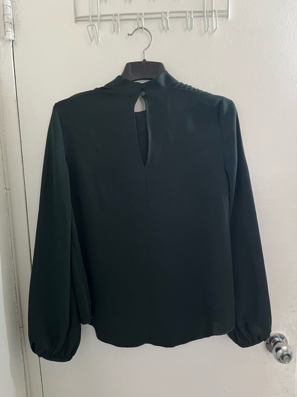 Babaton Dark Green Mock Neck Long Sleeve Blouse - Picture 3 of 8